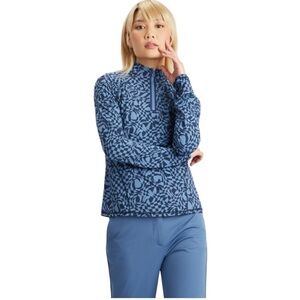 G/FORE DISTORTED CHECK SILKY TECH NYLON‎ RUCHED QUARTER ZIP PULLOVER NWT $155